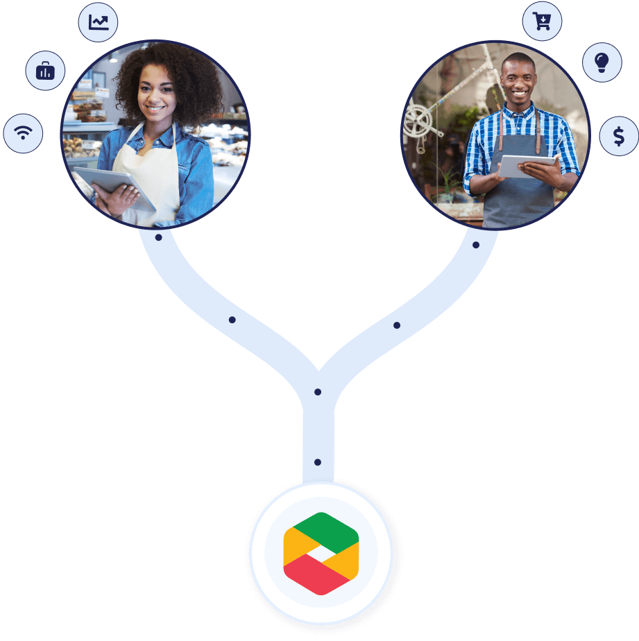 A visual illustration of business growth and partnerships